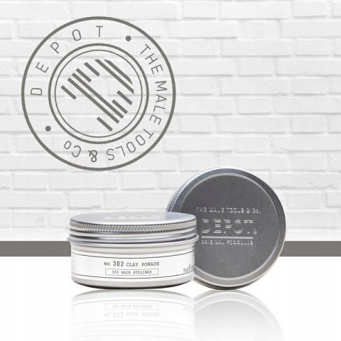 Depot No. 302 clay pomade, matująca pomada na bazie glinki do stylizacji włosów 75ml